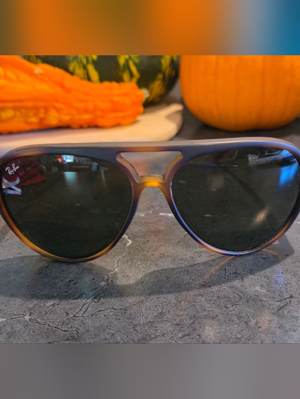 Ray-Ban Men’s Tortoiseshell Aviator Sunglasses - Black/Brown